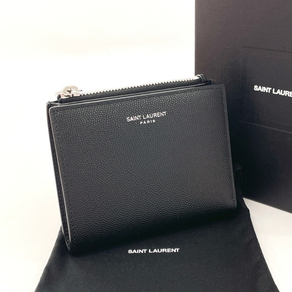 SAINT LAURENT PARIS Wallet Bifold Leather Black - Picture 2 of 10